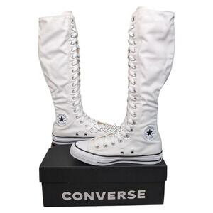 Converse CTAS XXHI Mens 11 Womens 13 White Black Canvas Knee High Sneaker Boot